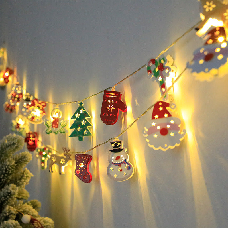 Christmas LED Light String Santa Claus Elk Snowman Xmas Ornament String Light Christmas Decorations New Year Navidad Gift