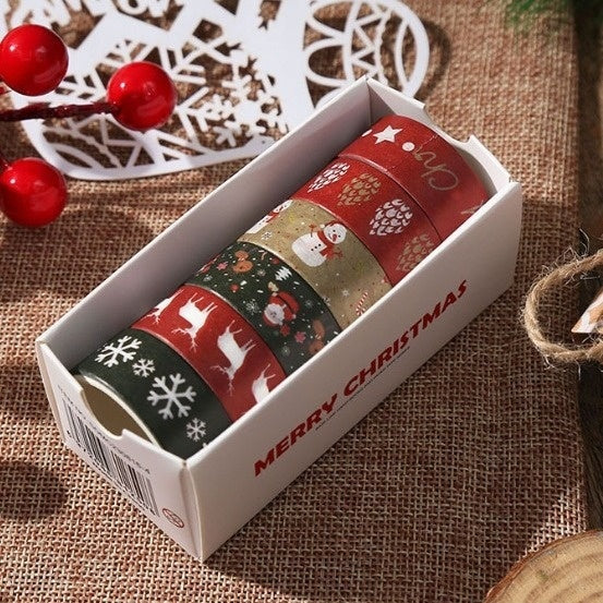 Creative Christmas Gift And Paper Adhesive Tape Journal Tape Christmas Decoration Material Cute Christmas Tape