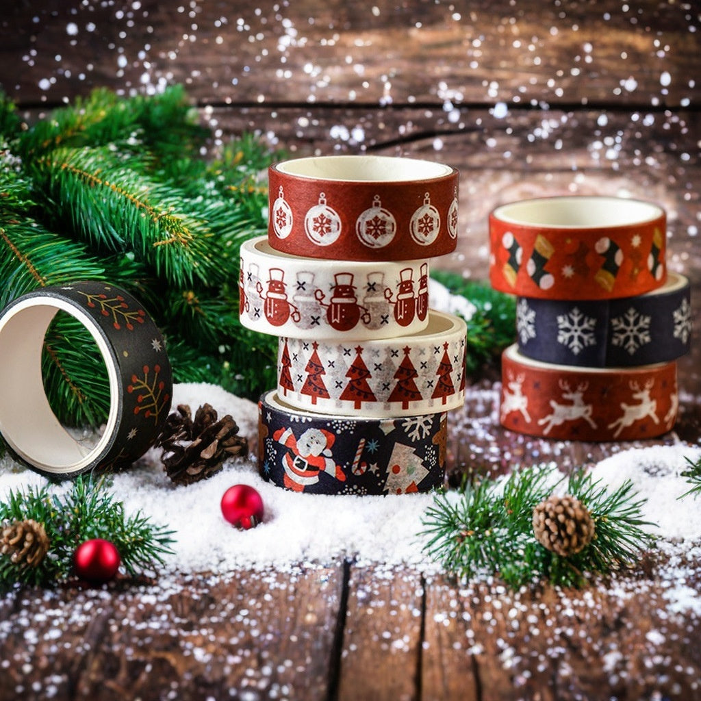 Creative Christmas Gift And Paper Adhesive Tape Journal Tape Christmas Decoration Material Cute Christmas Tape